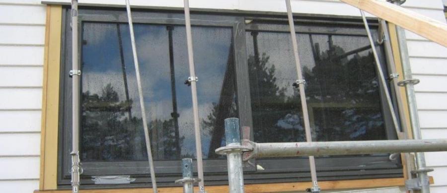   The $130,000 mistake - this rig, set up to test imported windows, proved they would leak under extreme pressure. Photo: Supplied by Auckland Council