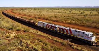 New Locomotives and wagons operating in the Pilbara region of Western Australia.