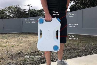 Michael Scott Jones’ award-winning emergency water storage system called Lifewall which is on display at the Exposure exhibition on Massey&#039;s Wellington campus till November 17.