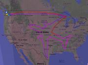 Boeing Dreamliner draws itself in sky over entire USA
