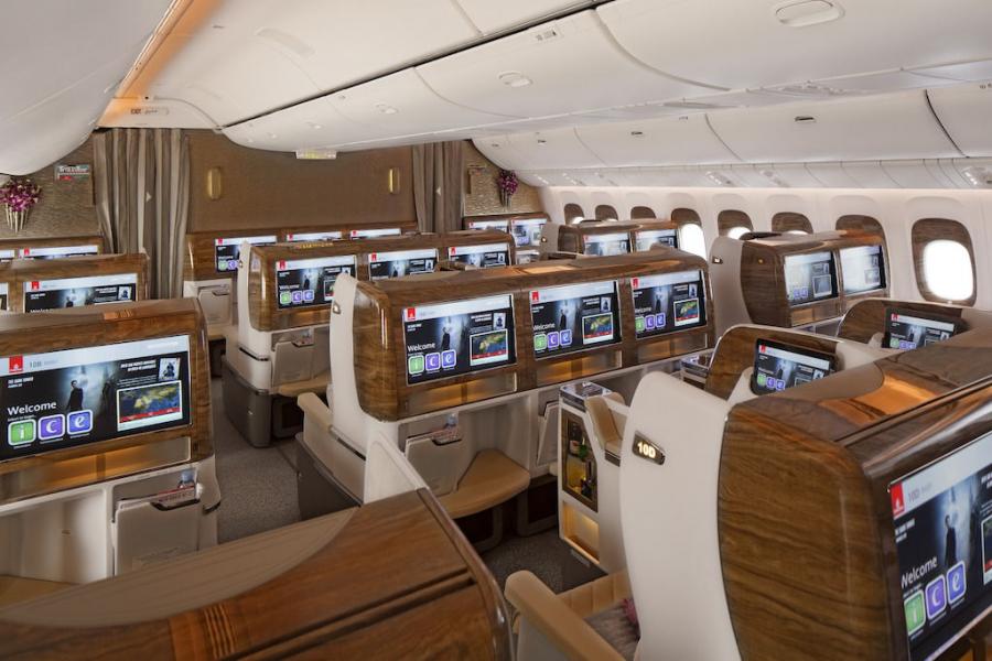 Business Class cabin on Emirates’ new Boeing 777-300ER