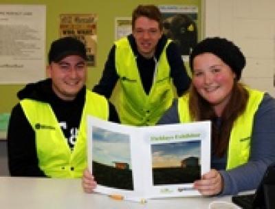 Wintec students in their Fieldays vests (l-r) Jesse Wood, Blair Voorend, Candice Gollan.