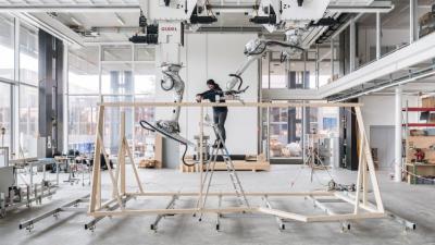 ETH Zurich robots use new digital construction technique to build timber structures