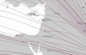 The online route map of Qatar Airways