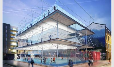 Stackable sports pitches make use of unused urban space