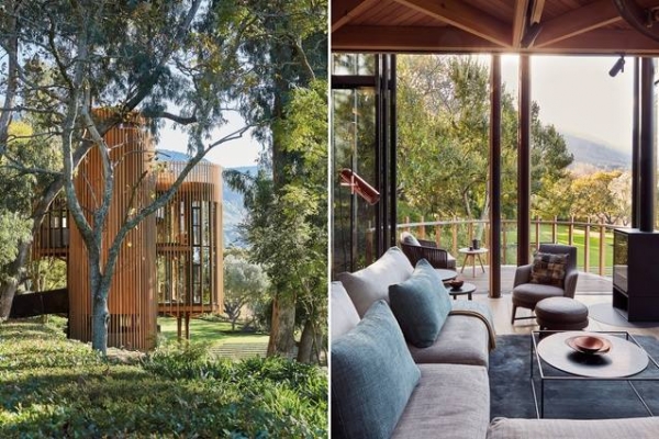 This modern cedar-clad cabin in 
