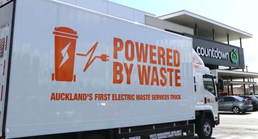 Waste Management NZ Limited, a which operates one of the largest refuse collection fleets in New Zealand, is moving towards electric trucks from EMOSS Image: EMOSS