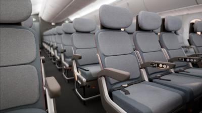 PearsonLloyd economy class airplane seating concept