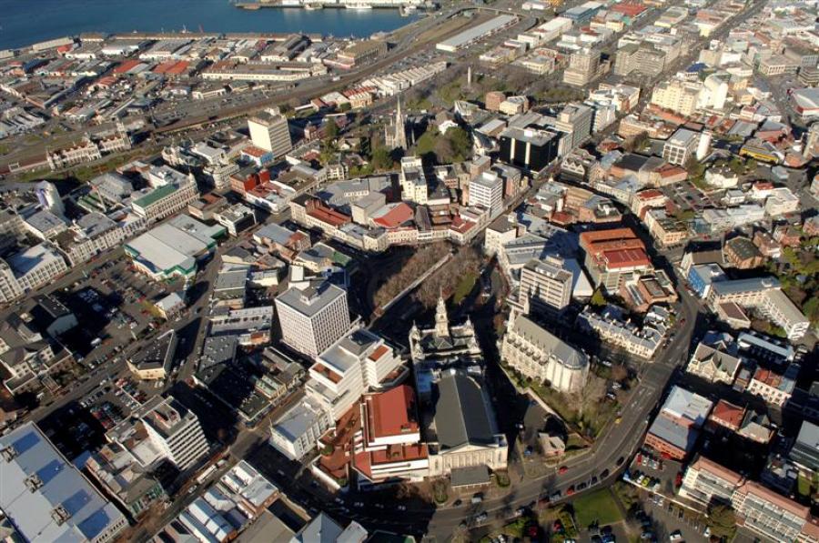 Dunedin cenntral city showing the Octagon