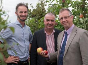 Members of the New Zealand team who have been working together on the Himachal Pradesh Horticultural Development Project, (from left) G2G Know-How managing director Malcolm Millar, New Zealand Apples &amp; Pears chief executive Alan Pollard and Plant &amp; Food Research Business Development Manager (Commercial Group) Greg Pringle.