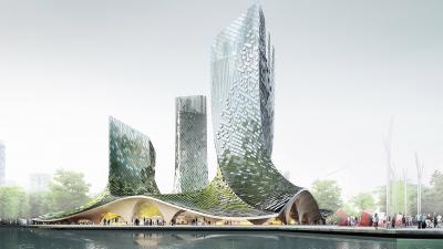 Four twisting glass towers proposed for Hangzhou,