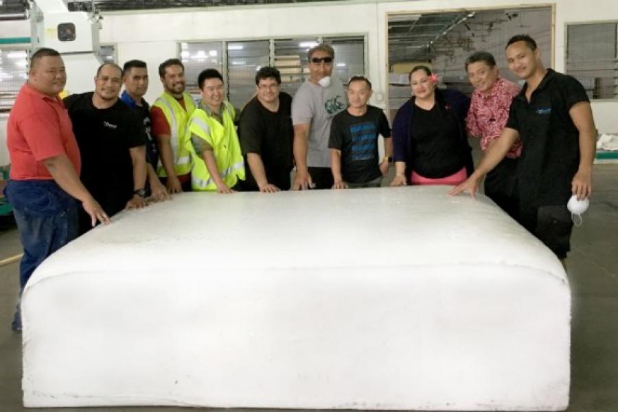 BUILDING BRIDGES: Samoa’s first bedding and mattress manufacturing company have imported its first foam mattress-making machine into Samoa. 