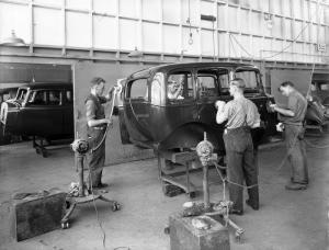A Vauxhall being buffed  . . .