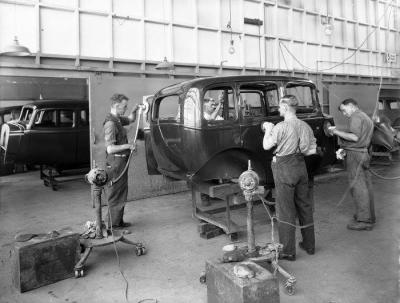 A Vauxhall being buffed . . .