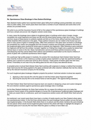 Spontaneous Glass Breakage in Ne