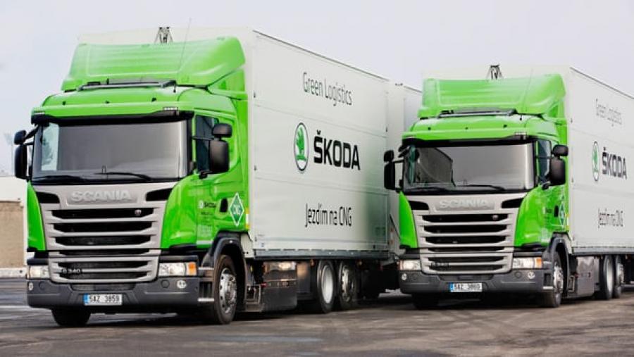 CNG-powered trucks cut costs and emissions at Skoda