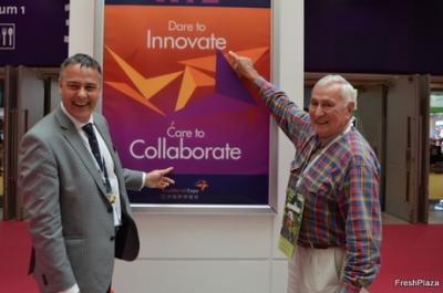 Marcus Wilkins senior with his son at Asia Fruit Logistica