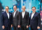 From left: Christian Thönes, CEO DMG Mori AG; Ralf W. Dieter, CEO Dürr AG; Karl-Heinz Streibich, CEO Software AG; Thomas Spitzenpfeil, CFO/CIO Carl Zeiss AG