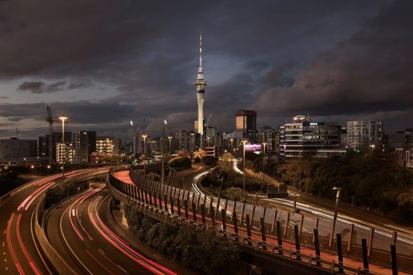 Auckland city at night, taken fo