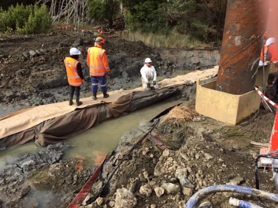 What may be an unfinished waka is uncovered on Pūhoi motorway site