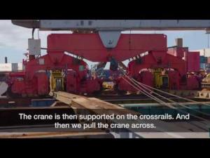 Giant container cranes shifted to prepare for automation